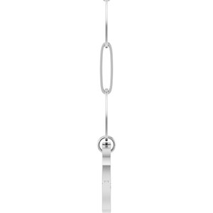 14K White Gold 14.6 X 13 Mm 18 In Polished Heart Charm Necklace