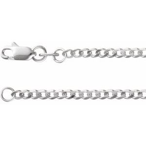 Sterling Silver Lobster Clasp Curb Chain, Length: 20 In, Width: 1.95 Mm