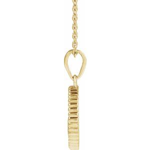 14K Yellow Gold None 19.4 X 12 Mm 16-18 In Polished Peace Sign Language Necklace