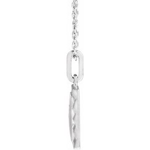 14K White Gold 16.3 X 10 Mm 16-18 In Polished Engravable Sunburst Necklace