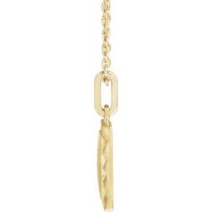 14K Yellow Gold 16.3 X 10 Mm 16-18 In Polished Engravable Sunburst Necklace