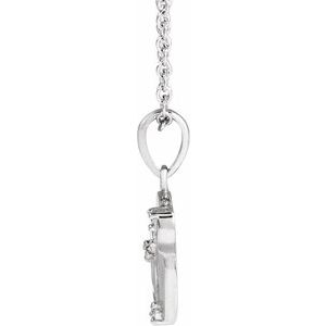 14K White Gold Round 1.2Mm G-H I1 .025 Ctw Natural Diamond Engravable Necklace, Length: 18 In