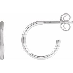 Sterling Silver Pair Hoop Earrings, Length: 12 Mm, Thickness: 1.25 Mm
