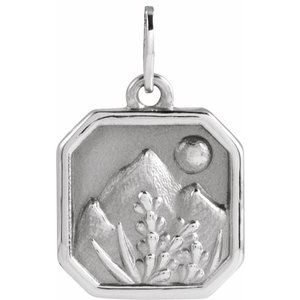 Sterling Silver 15.9 X 10 Mm Polished Mountain Pendant