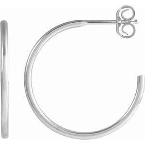 Sterling Silver Pair Hoop Earrings, Length: 20 Mm, Thickness: 1.25 Mm