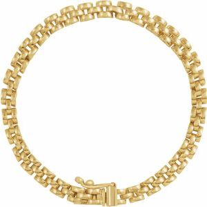 14K Yellow Gold Panther Chain, Length: 6 1/2 In, Width: 4 Mm