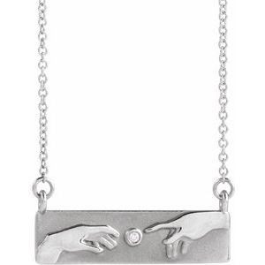 Sterling Silver Round 1.2Mm G-H I1 .0075 Ct Natural Diamond Creation Of Adam Necklace, Length: 18 In