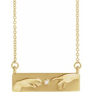 14K Yellow Gold Round 1.2Mm G-H I1 .0075 Ct Natural Diamond Creation Of Adam Necklace, Length: 18 In