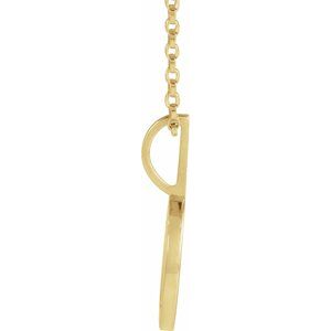 14K Yellow Gold Round 1.2Mm G-H I1 .03 Ctw Natural Diamond Mama Bear Necklace, Length: 18 In