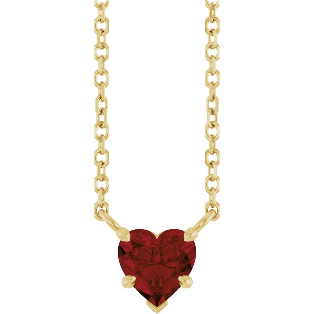 14K Yellow Or White Gold Heart 5 X 5 Mm 18 In Polished Natural Gem Necklace