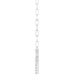 Sterling Silver Round 19.3 X 10.8 Mm 1Mm G-H I1 .08 Ctw Natural Diamond Sideways Cross Paperclip Necklace, Length: 18 In