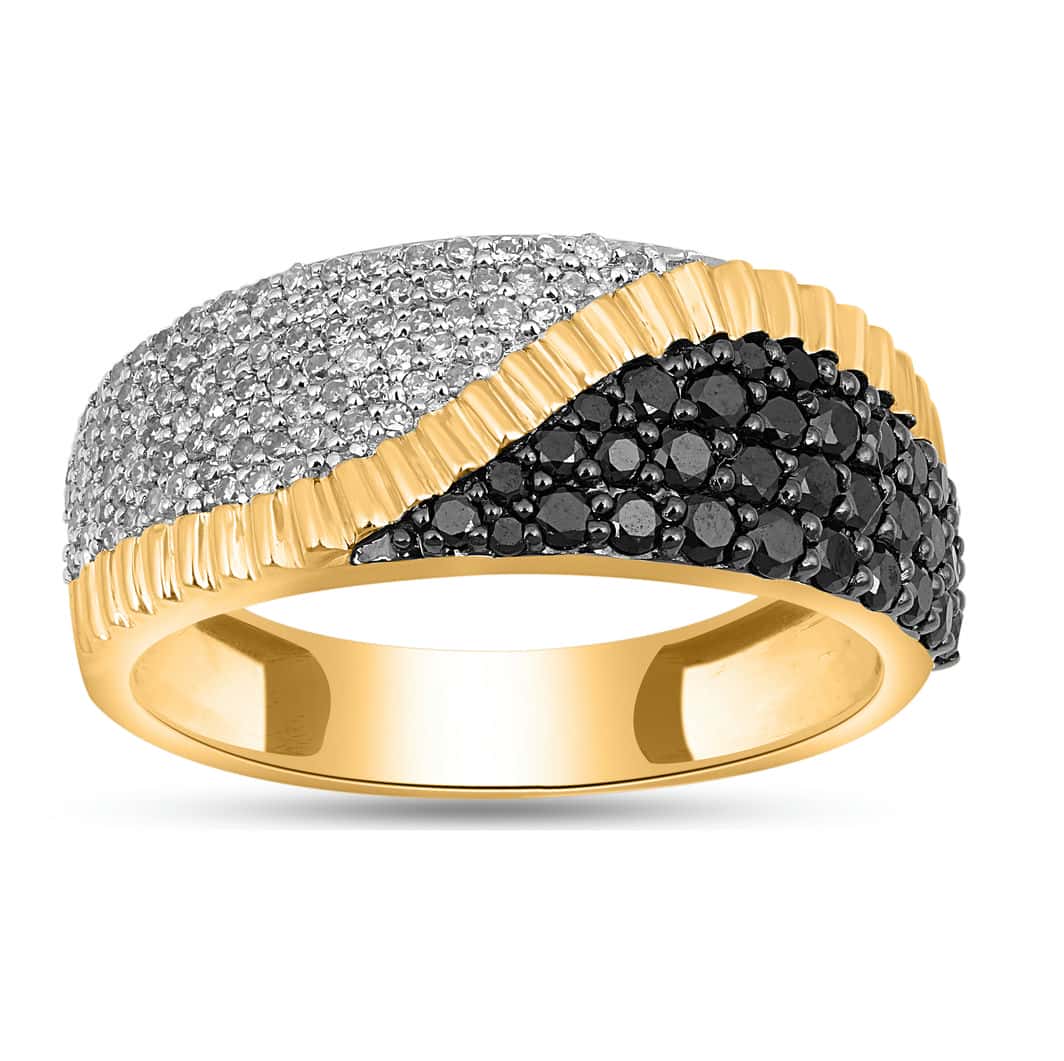 10K Yellow Or White Gold 0.74  Cttw Green Diamond Ladies Band