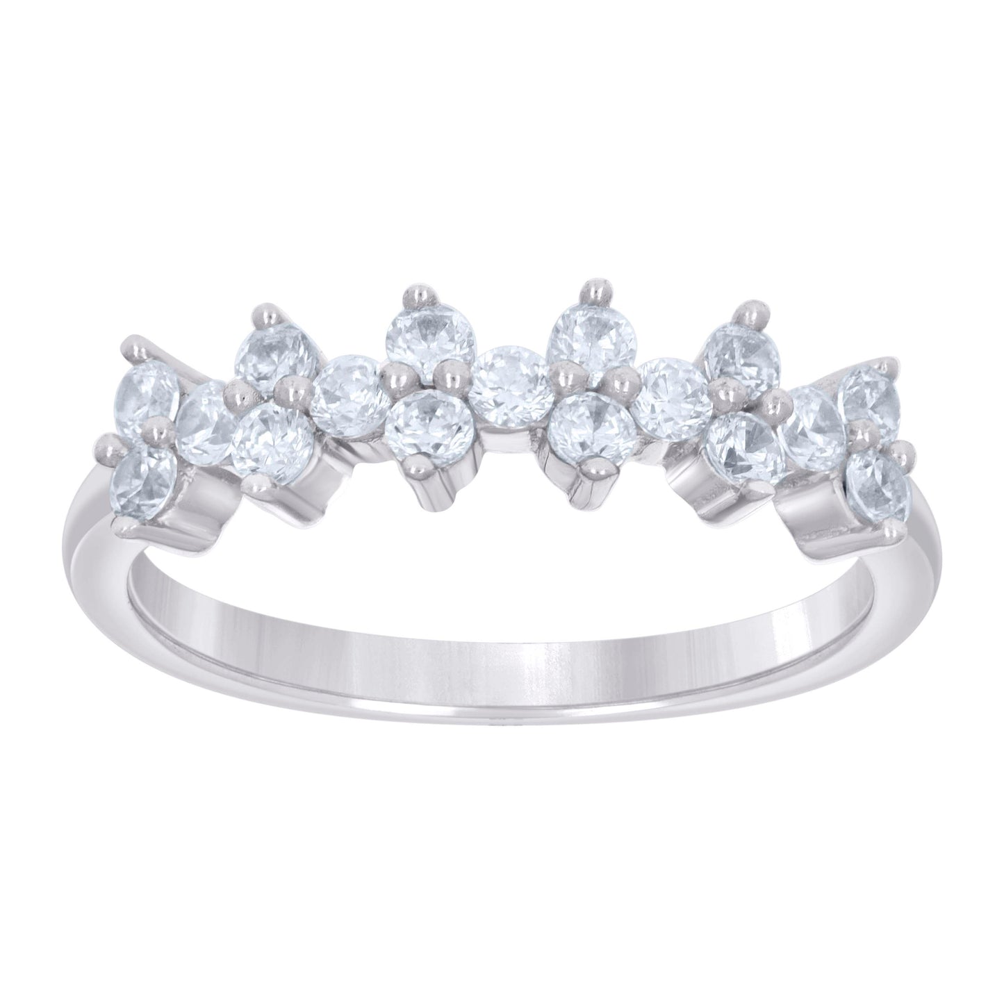Sterling Silver Women's Cubic-Zirconia Bridal Anniversary Engagement Wedding Ring