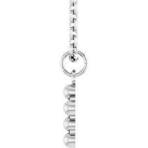 Sterling Silver 12.3 X 6 Mm 18 In Polished Beaded Cross Necklace