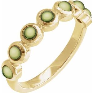14K Yellow Gold  Round 3 Mm Polished Natural Peridot Stackable Ring Size 7