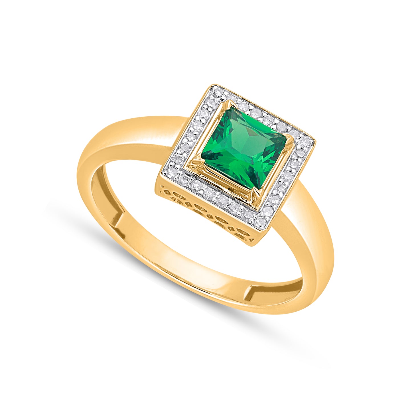 10K Yellow Gold 0.11 Cttw Diamond Ring