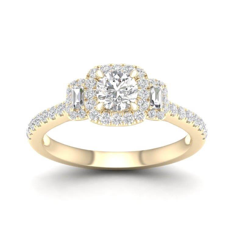 14K Yellow Gold 1.00 Cttw Diamond Ladies Ring