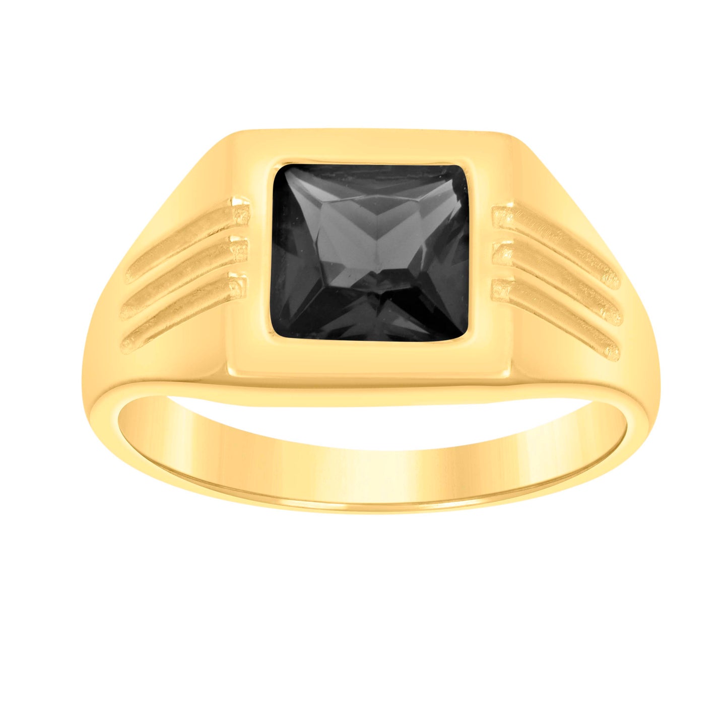 10K Yellow Gold Womens Princess Cut Cubic-Zirconia Square Head Fashion Bridal Anniversary Engagement Wedding Ring