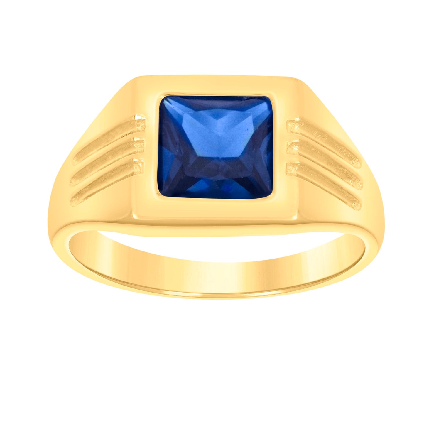10K Yellow Gold Womens Princess Cut Cubic-Zirconia Square Head Fashion Bridal Anniversary Engagement Wedding Ring