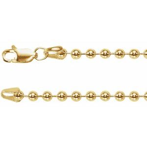 14K Yellow Gold Or Gold Filled 3 Mm Lobster Clasp Polished Hollow Bead Chain