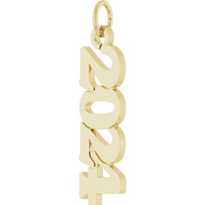 14K Yellow Gold 2024 19.1 X 5.4 Mm Polished Petite Year Pendant