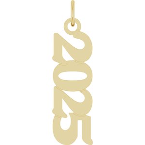 14K Yellow Gold 2025 19.1 X 5.4 Mm Polished Petite Year Pendant