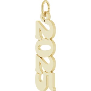 14K Yellow Gold 2025 19.1 X 5.4 Mm Polished Petite Year Pendant
