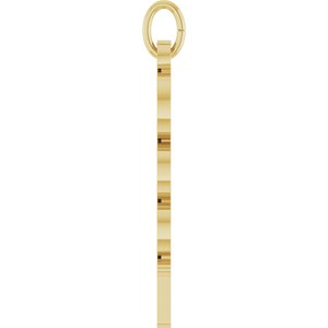 14K Yellow Gold 2027 19.1 X 5.4 Mm Polished Petite Year Pendant
