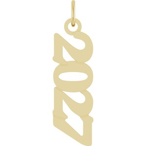 14K Yellow Gold 2027 19.1 X 5.4 Mm Polished Petite Year Pendant