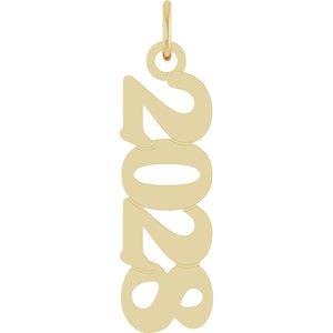 14K Yellow Gold 2028 19.1 X 5.4 Mm Polished Petite Year Pendant
