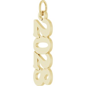 14K Yellow Gold 2028 19.1 X 5.4 Mm Polished Petite Year Pendant