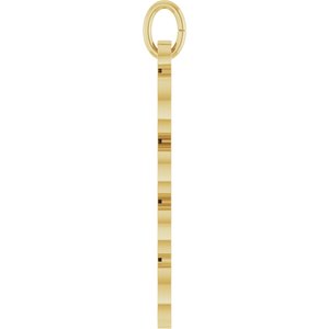 14K Yellow Gold 2028 19.1 X 5.4 Mm Polished Petite Year Pendant