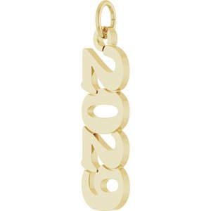 14K Yellow Gold 2029 19 X 5.4 Mm Polished Petite Year Pendant
