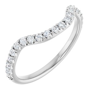 14K White Gold Emerald 11 X 9 Mm Vs, F+ :: 3/8 Ctw Polished 3/8 Ctw Lab-Grown Diamond Matching Band Size 7