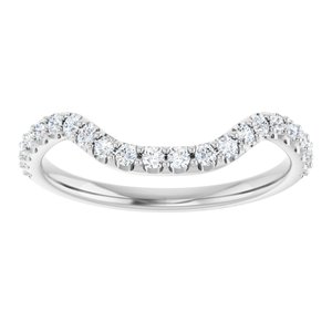 14K White Gold Emerald 11 X 9 Mm Vs, F+ :: 3/8 Ctw Polished 3/8 Ctw Lab-Grown Diamond Matching Band Size 7