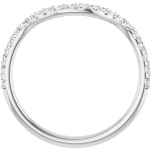 14K White Gold Emerald 11 X 9 Mm Vs, F+ :: 3/8 Ctw Polished 3/8 Ctw Lab-Grown Diamond Matching Band Size 7