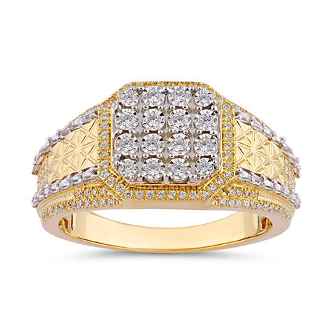 10K Two Tone Gold 0.60 Cttw Diamond Mens Ring