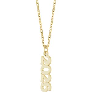 14K Yellow Gold 2026 19.1 X 5.4 Mm 18 In Polished Petite Year Necklace