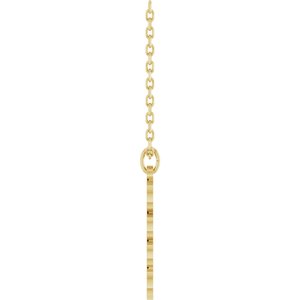 14K Yellow Gold 2028 19.1 X 5.4 Mm 18 In Polished Petite Year Necklace