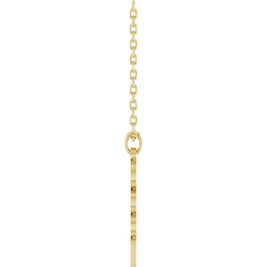 14K Yellow Gold 2027 19.1 X 5.4 Mm 18 In Polished Petite Year Necklace