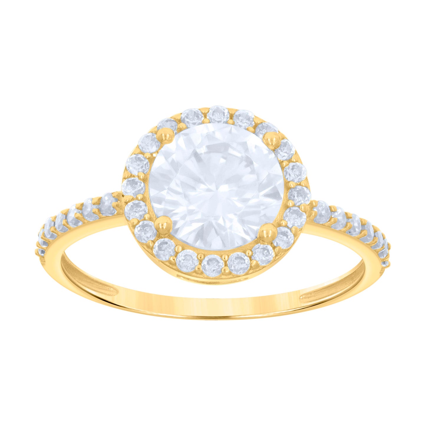 10K Yellow Gold Womens Cubic-Zirconia Bridal Anniversary Engagement Wedding Ring