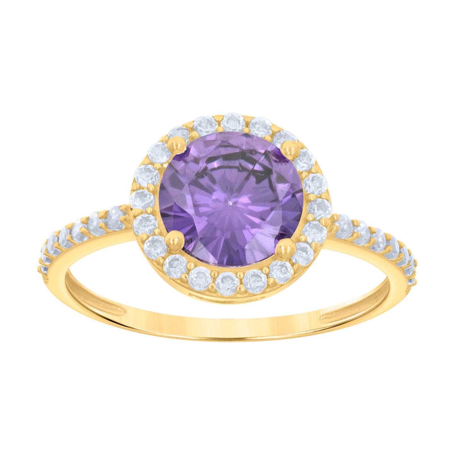 10K Yellow Gold Womens Cubic-Zirconia Bridal Anniversary Engagement Wedding Ring