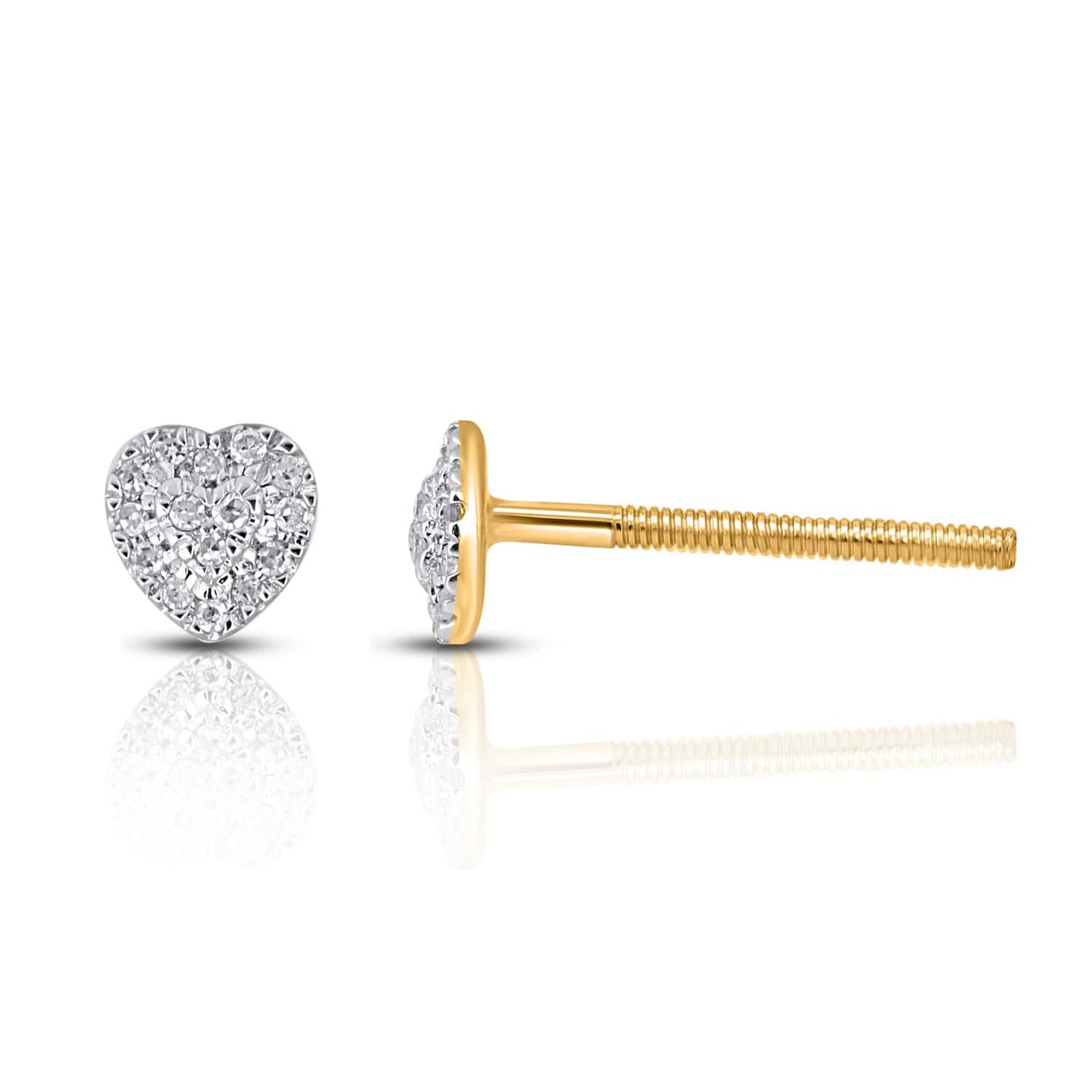10K Yellow Or White Gold 0.06 Cttw Diamond "Heart" Earring