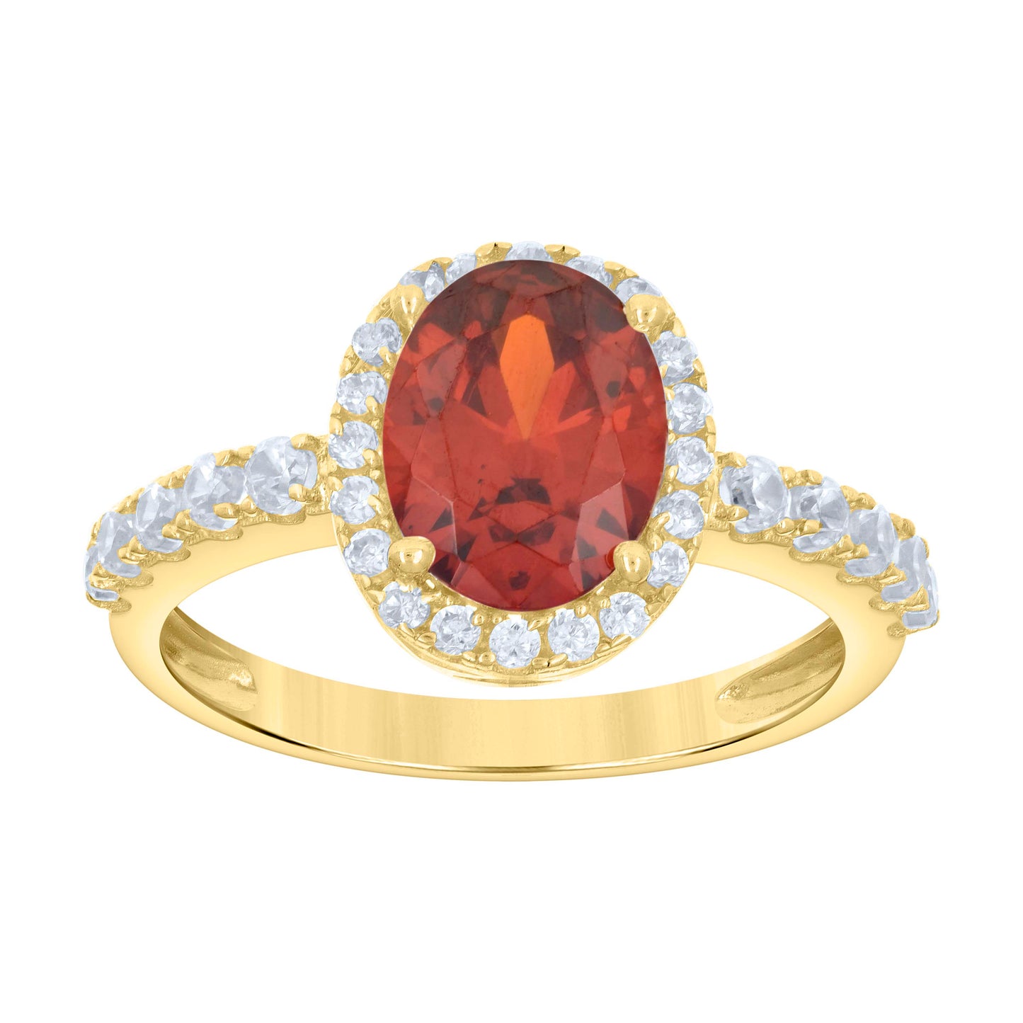 10K Yellow Gold Womens Oval Round Cubic-Zirconia Bridal Anniversary Engagement Wedding Ring