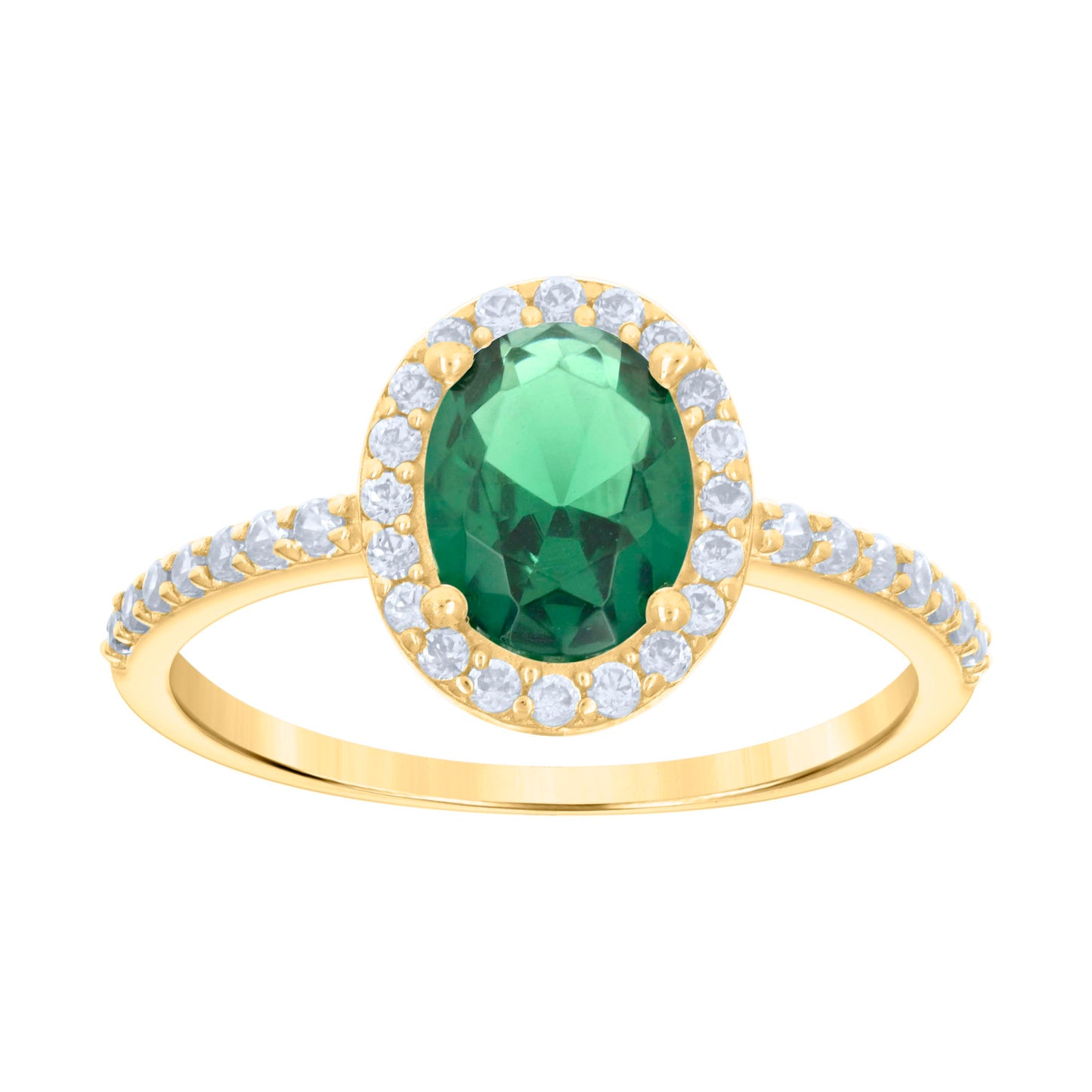 10K Yellow Gold Womens Oval Round Cubic-Zirconia Bridal Anniversary Engagement Wedding Ring