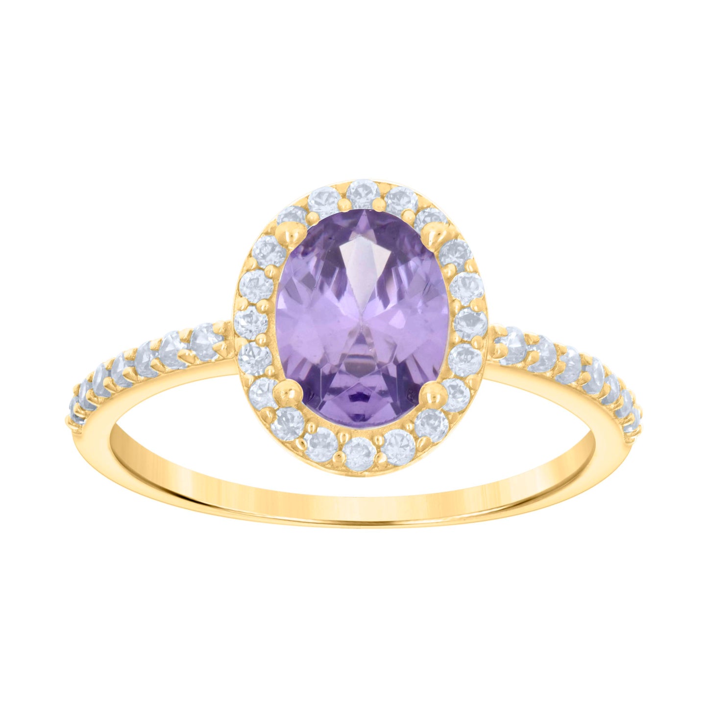 10K Yellow Gold Womens Oval Round Cubic-Zirconia Bridal Anniversary Engagement Wedding Ring