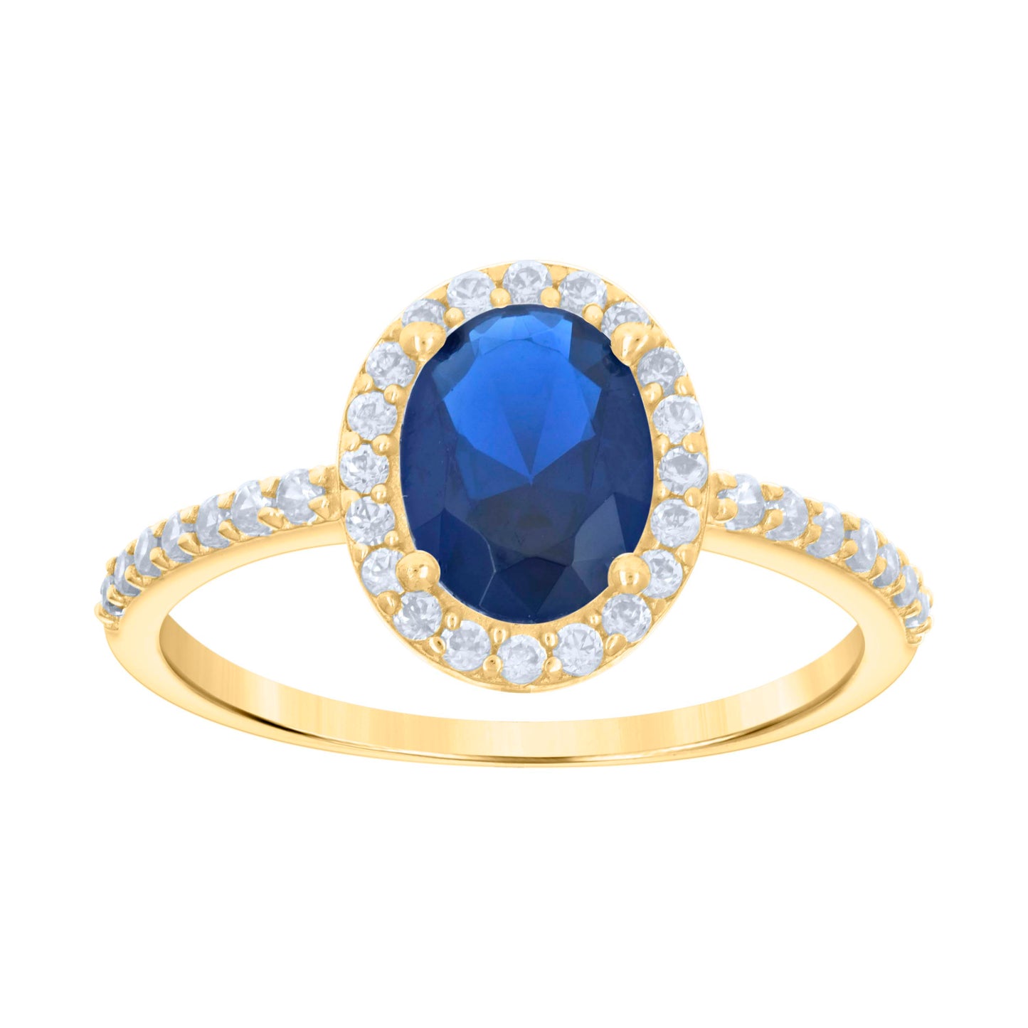 10K Yellow Gold Womens Oval Round Cubic-Zirconia Bridal Anniversary Engagement Wedding Ring