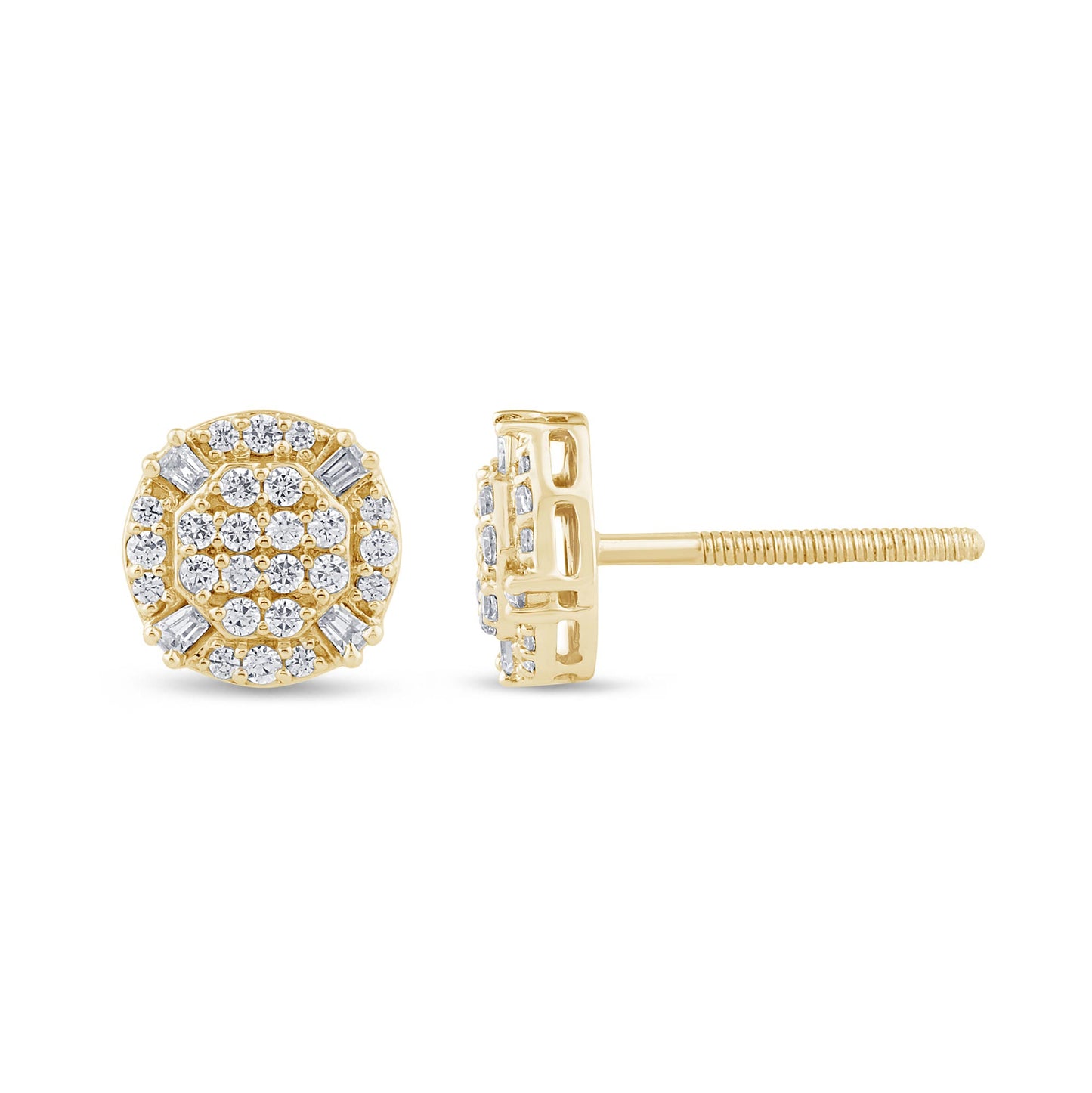 10K Yellow Gold 0.28 Cttw Diamond Earring