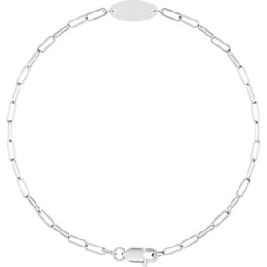 Sterling Silver 11 X 5 Mm 7 In Polished Engravable Oval Bracelet