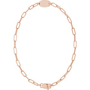 14K Rose Gold 11 X 5 Mm 7 In Polished Engravable Oval Bracelet